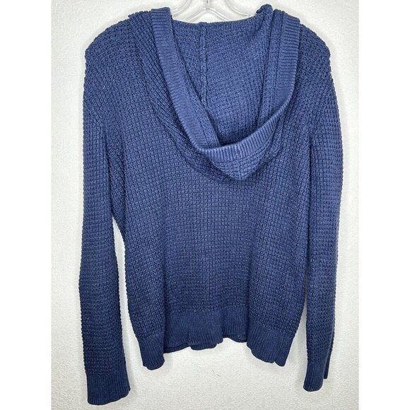 Osh Kosh Sweater Youth Size 14/14A Hoodie Cable Knit Navy Blue Buttons Pullover - Picture 3 of 13